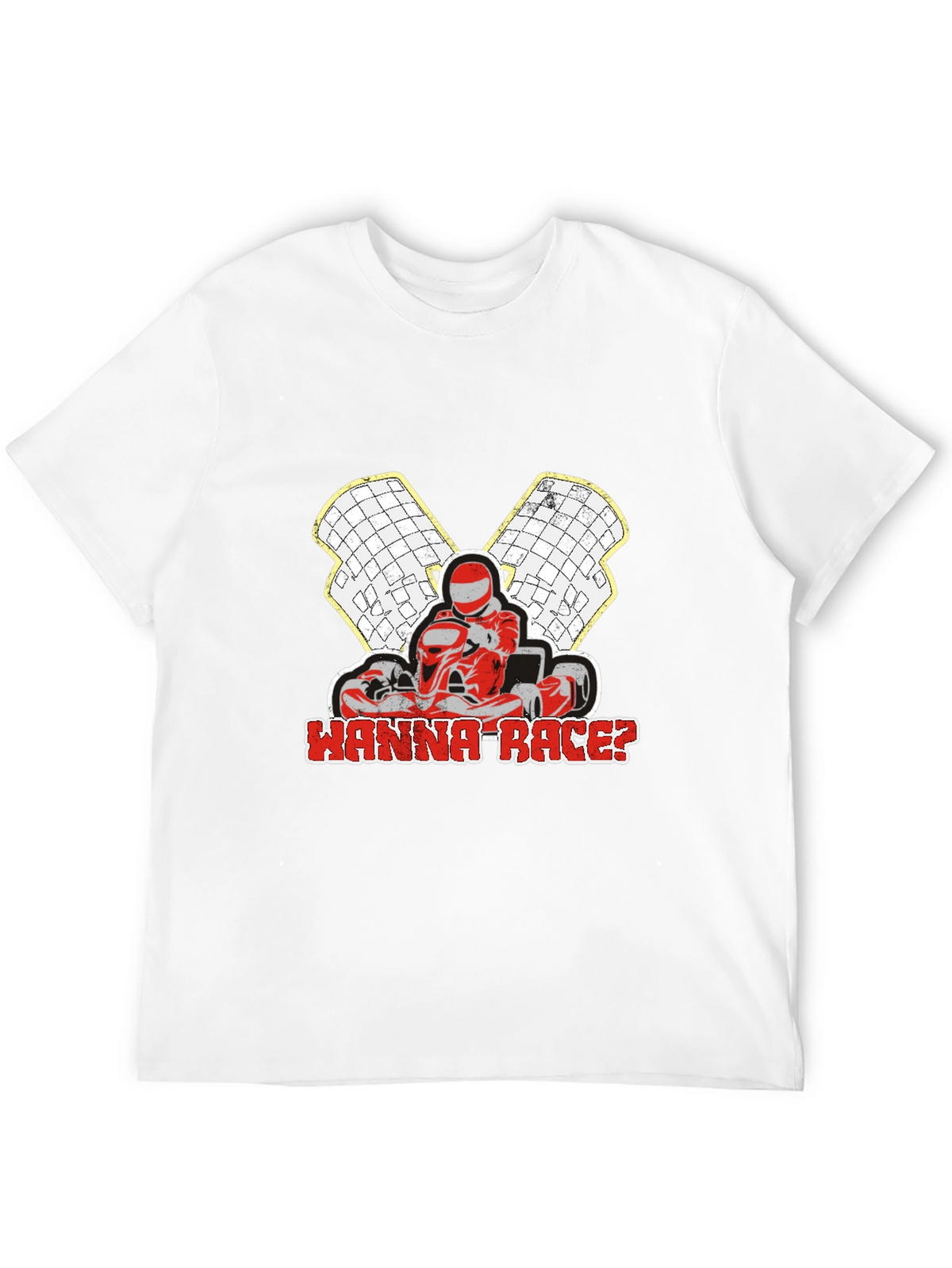 Wanna Race? Go-Kart Racing Black T-Shirt