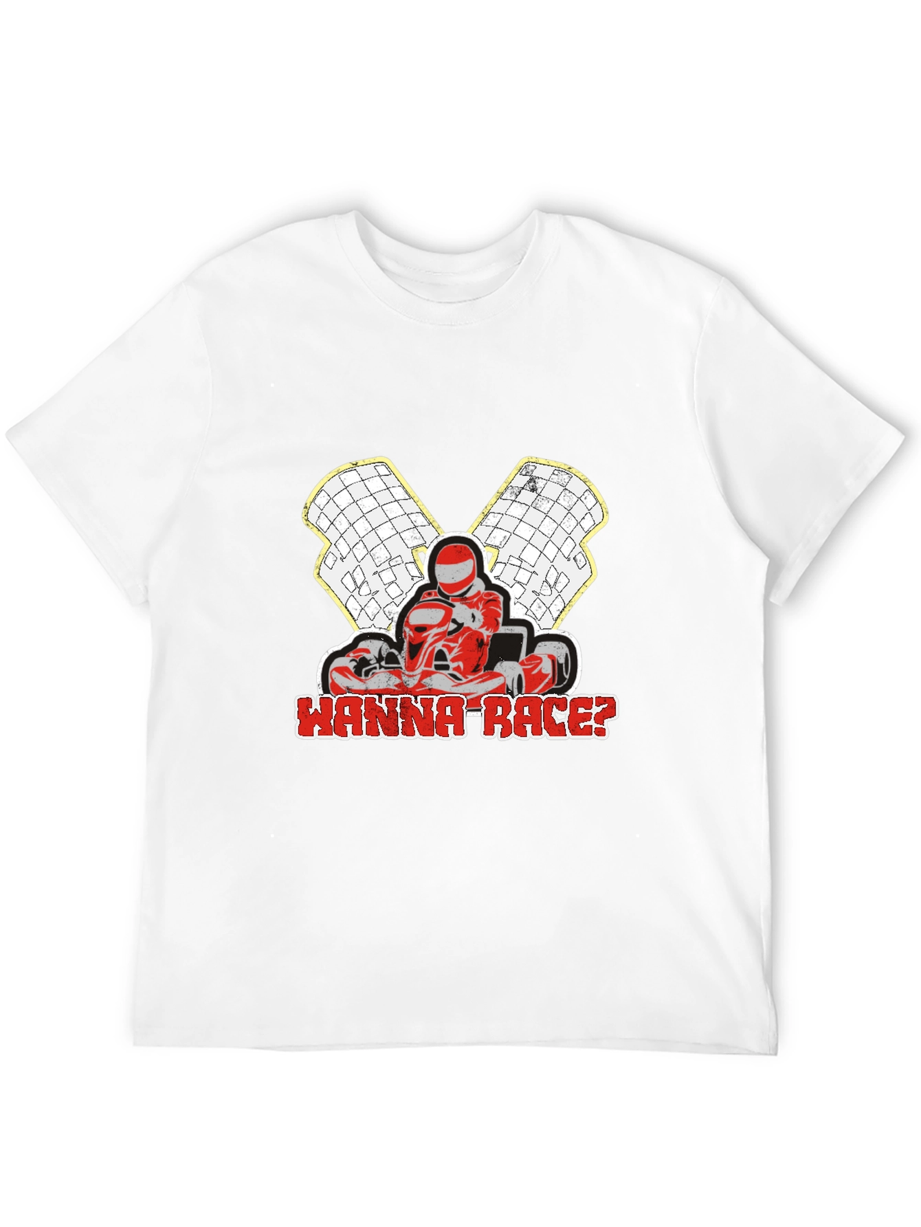 Wanna Race? Go-Kart Racing Black T-Shirt