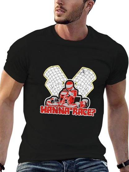 Wanna Race? Go-Kart Racing Black T-Shirt