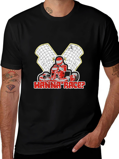 Wanna Race? Go-Kart Racing Black T-Shirt