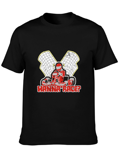 Wanna Race? Go-Kart Racing Black T-Shirt