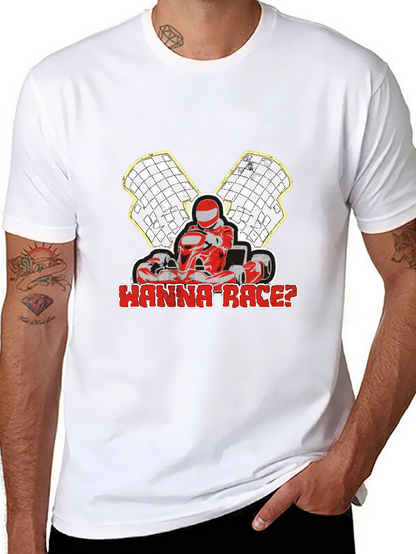 Wanna Race? Go-Kart Racing Black T-Shirt