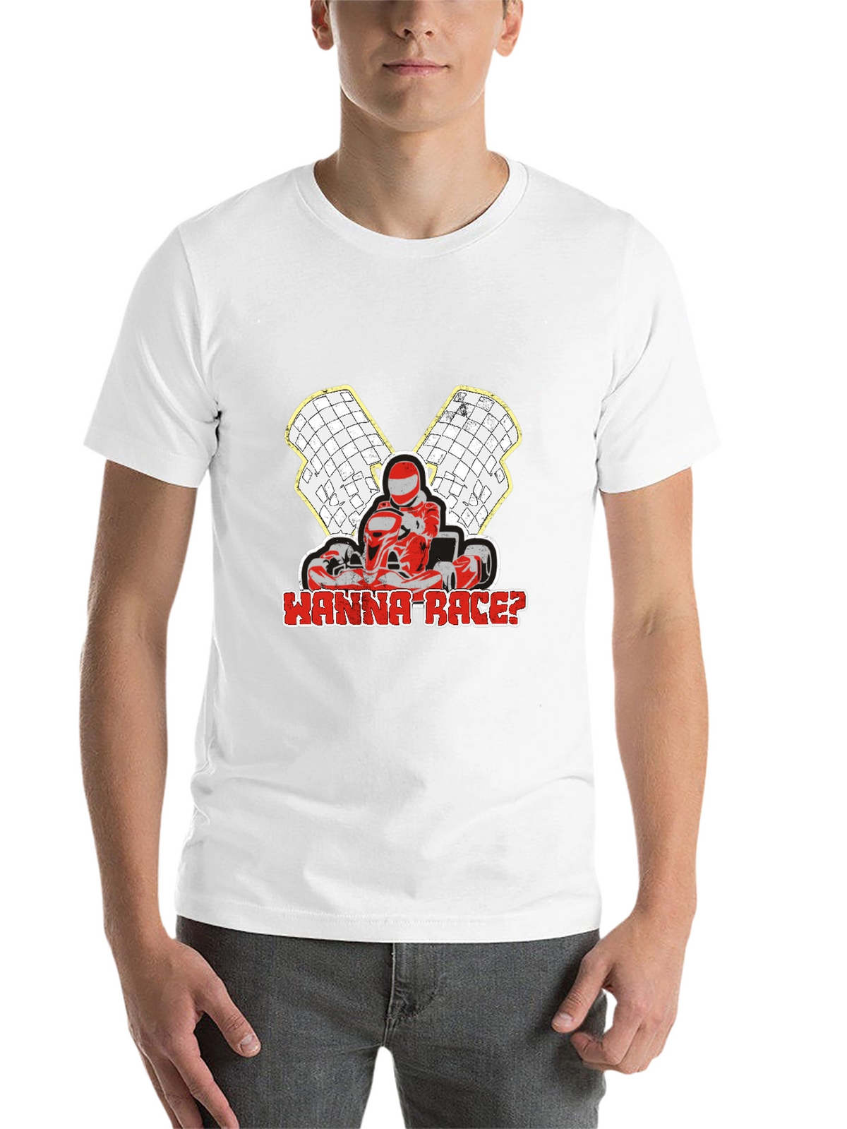 Wanna Race? Go-Kart Racing Black T-Shirt