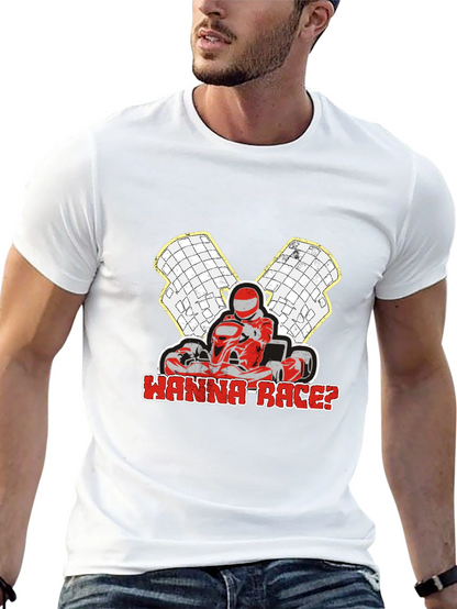 Wanna Race? Go-Kart Racing Black T-Shirt