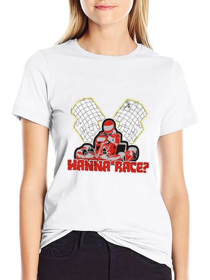 Wanna Race? Go-Kart Racing Black T-Shirt