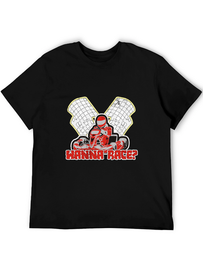 Wanna Race? Go-Kart Racing Black T-Shirt