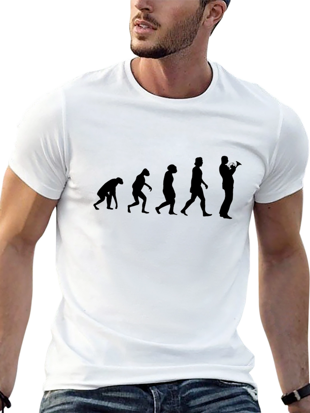 Evolution of Trumpet Player Mens T-Shirt