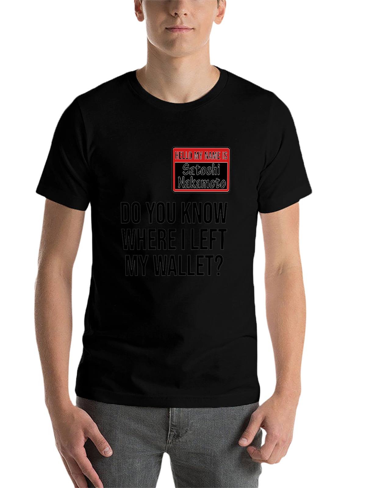 Satoshi Nakamoto Wallet T-Shirt - Crypto Humor