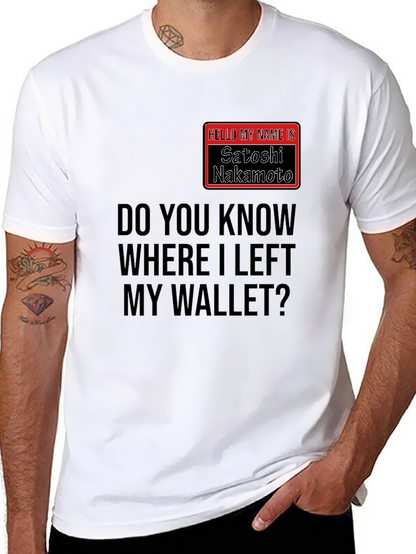 Satoshi Nakamoto Wallet T-Shirt - Crypto Humor