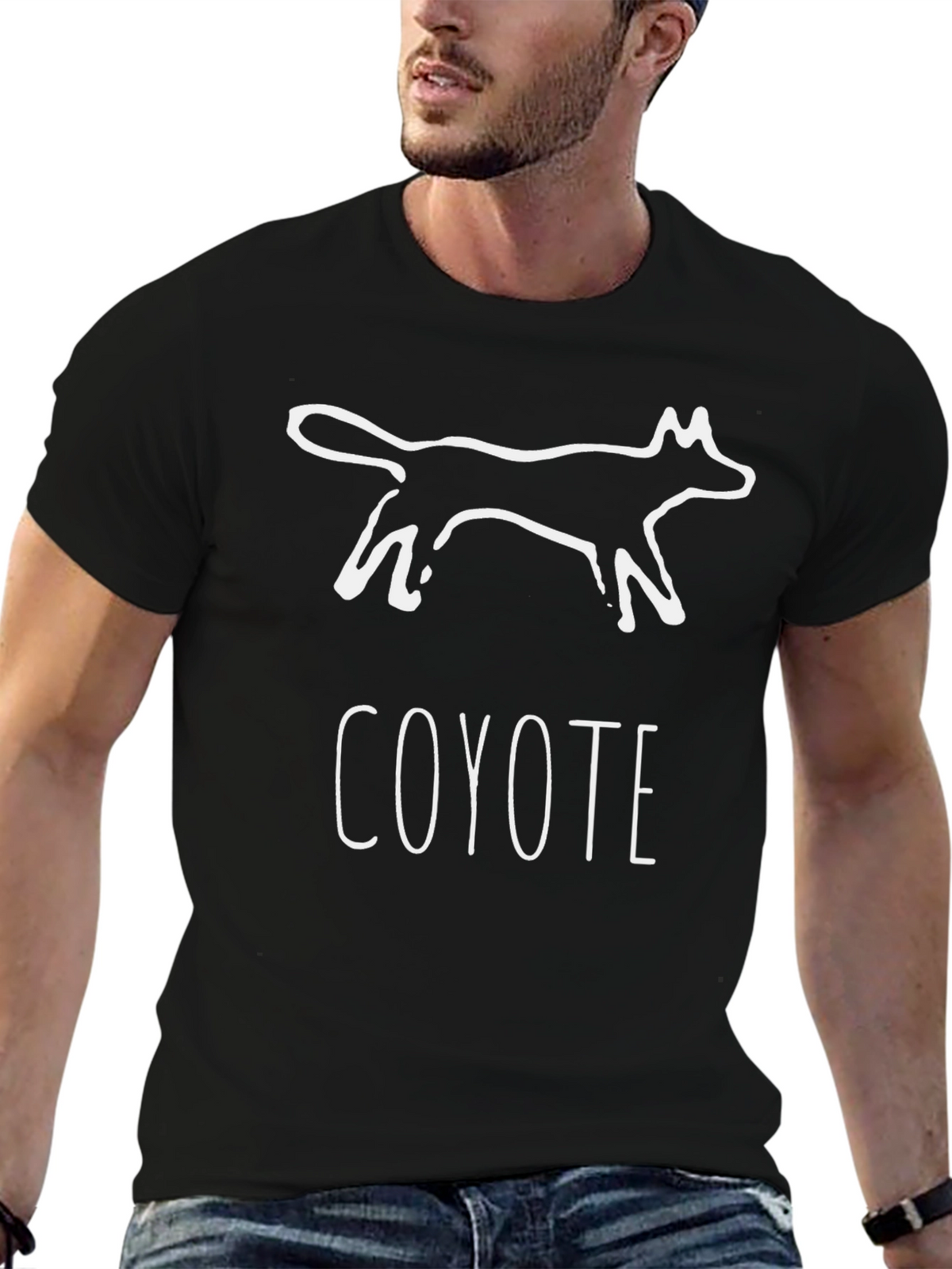 Coyote Graphic Print Black T-Shirt