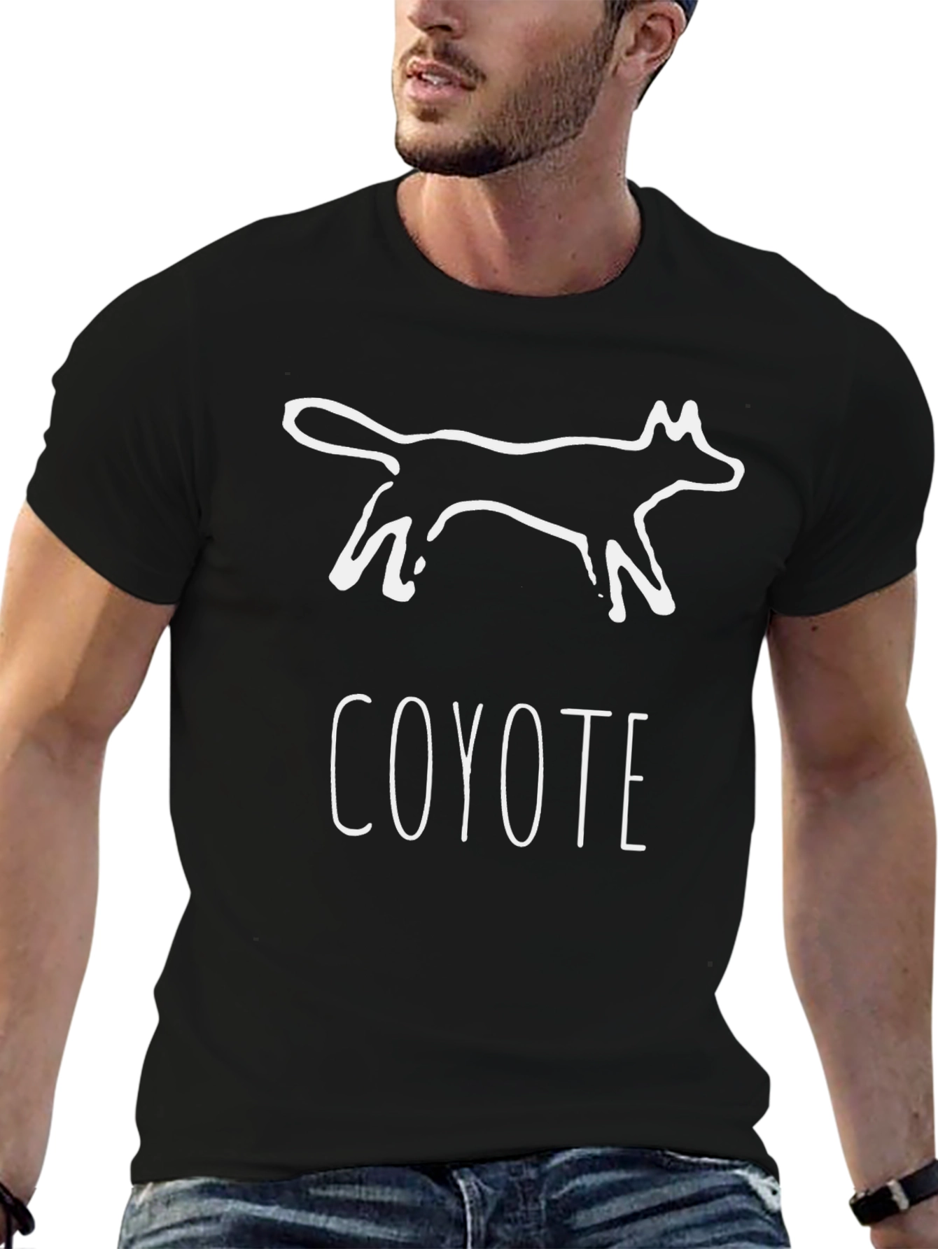 Coyote Graphic Print Black T-Shirt