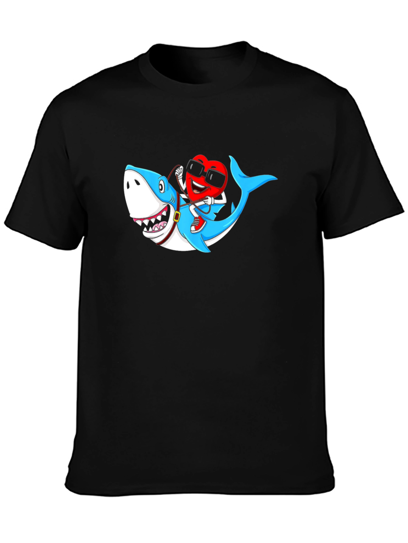 Heart Riding Shark Graphic Tee