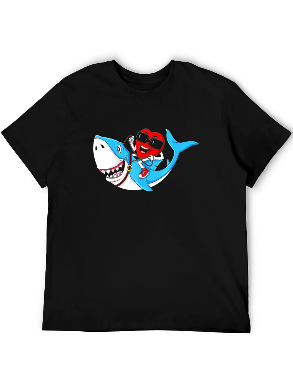 Heart Riding Shark Graphic Tee