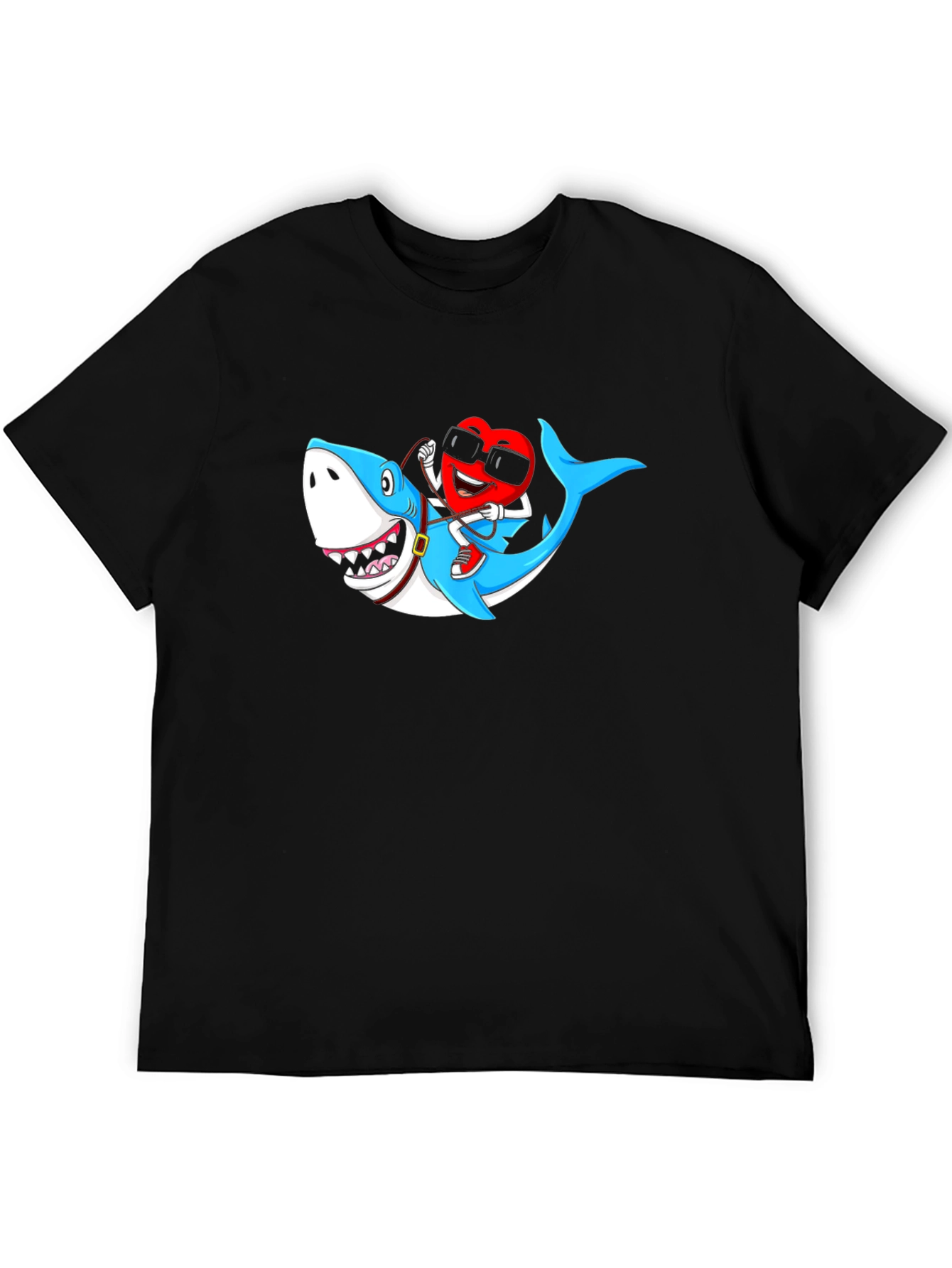 Heart Riding Shark Graphic Tee
