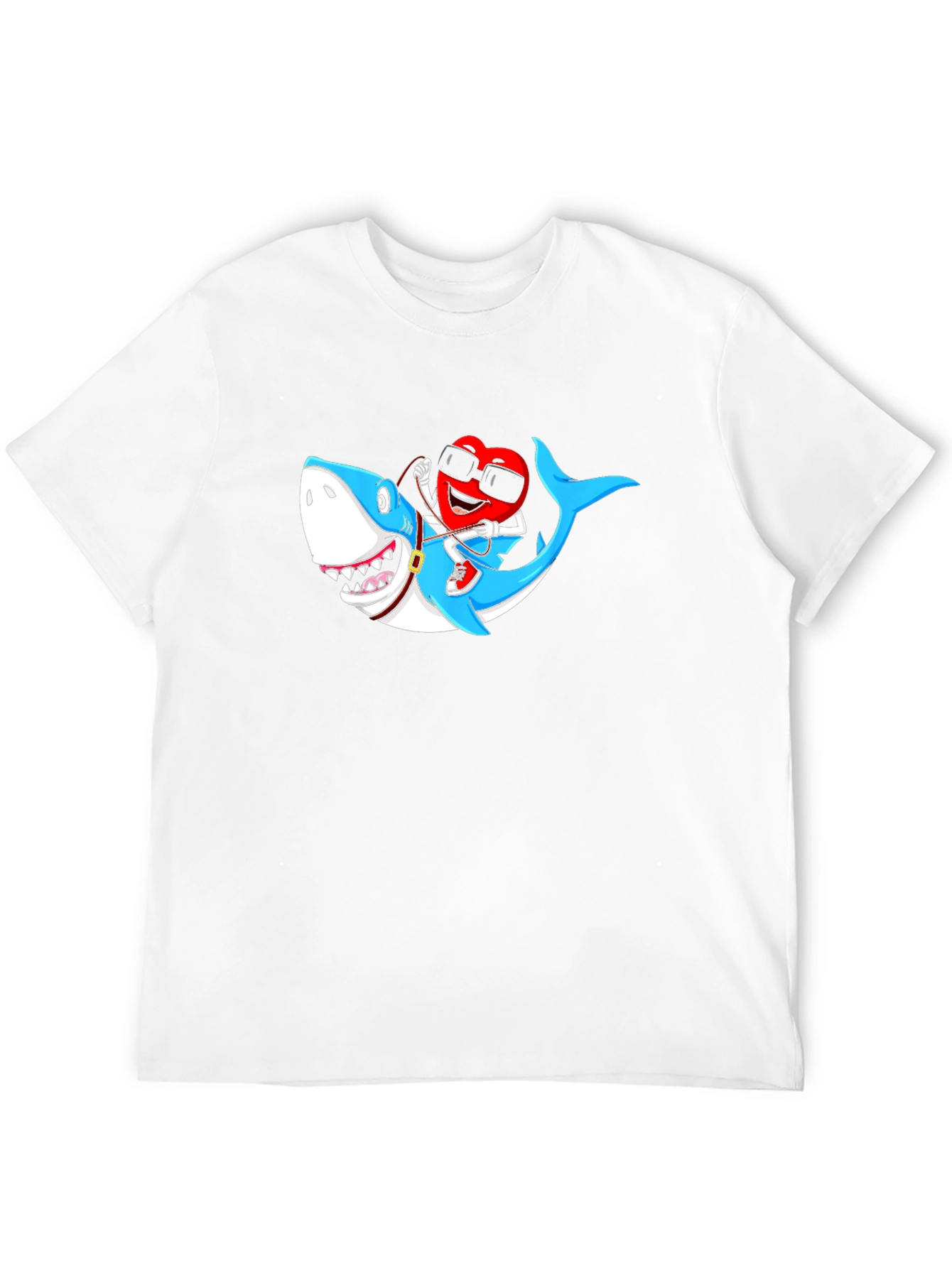 Heart Riding Shark Graphic Tee