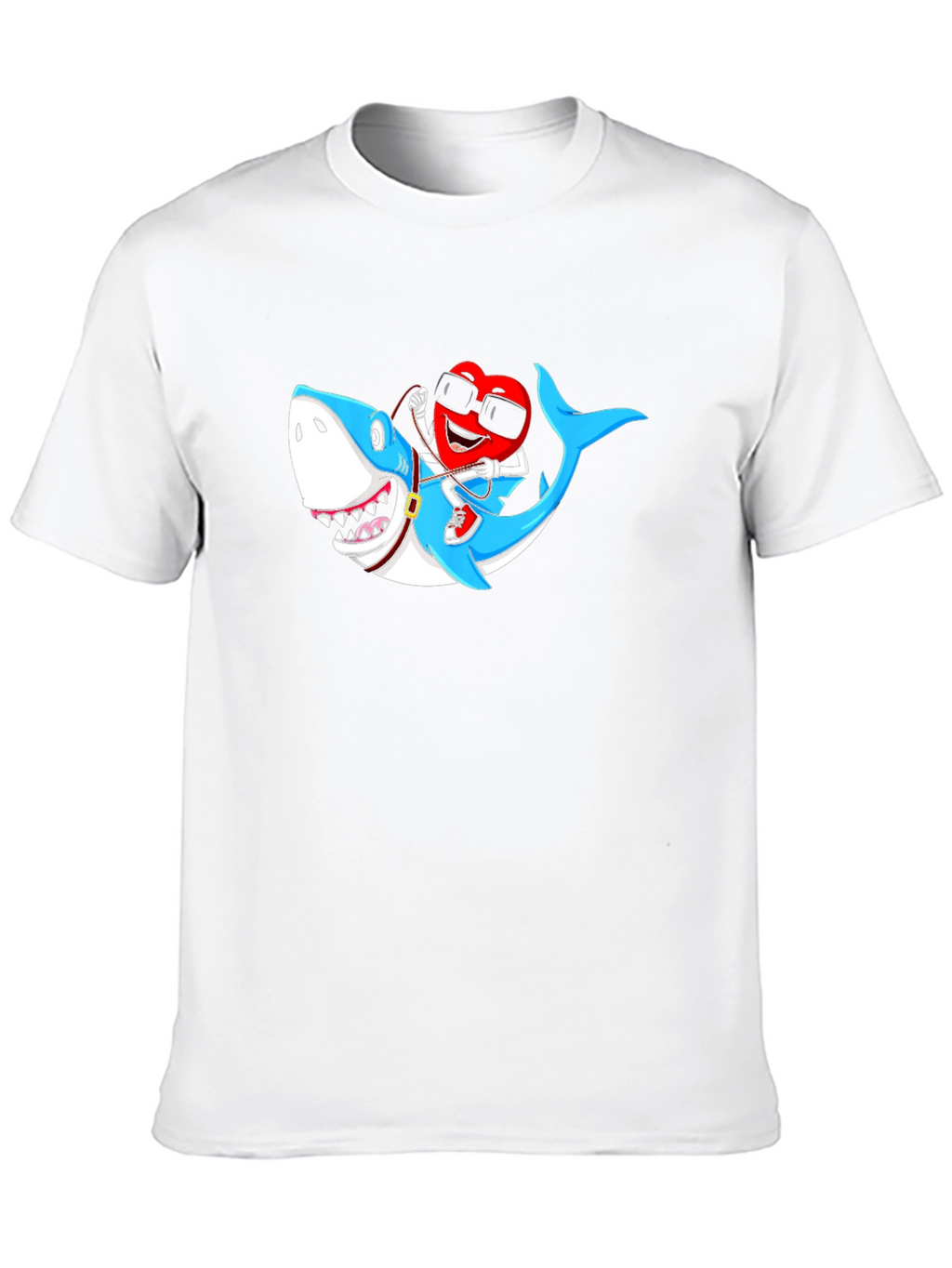 Heart Riding Shark Graphic Tee