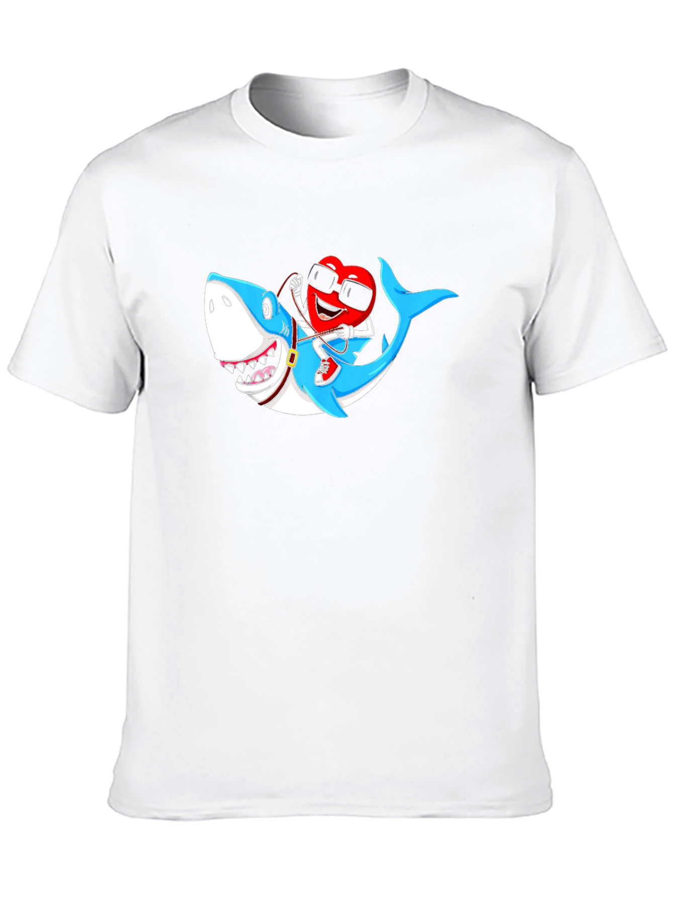 Heart Riding Shark Graphic Tee