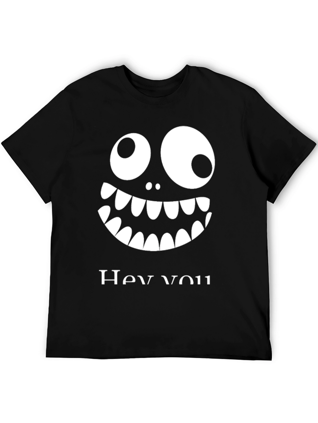 Funny Monster Face Graphic Tee - Hey You!