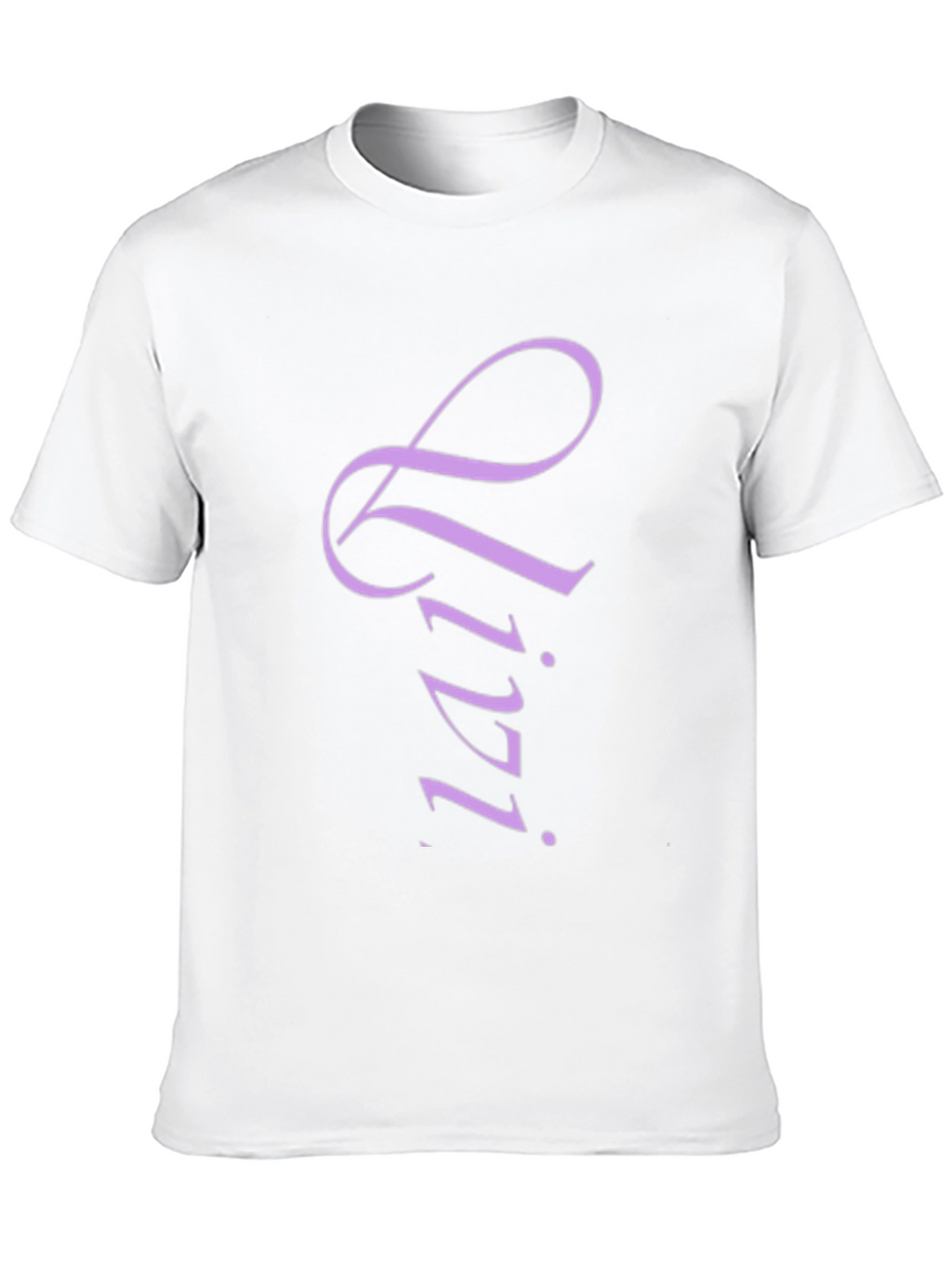 Stylish Black T-Shirt with Lilac Lettering