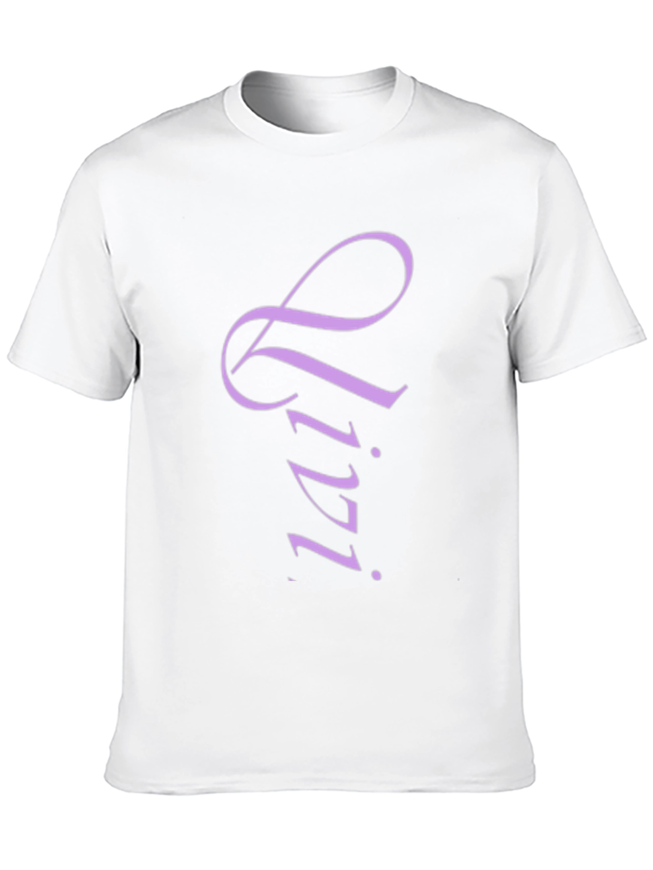 Stylish Black T-Shirt with Lilac Lettering