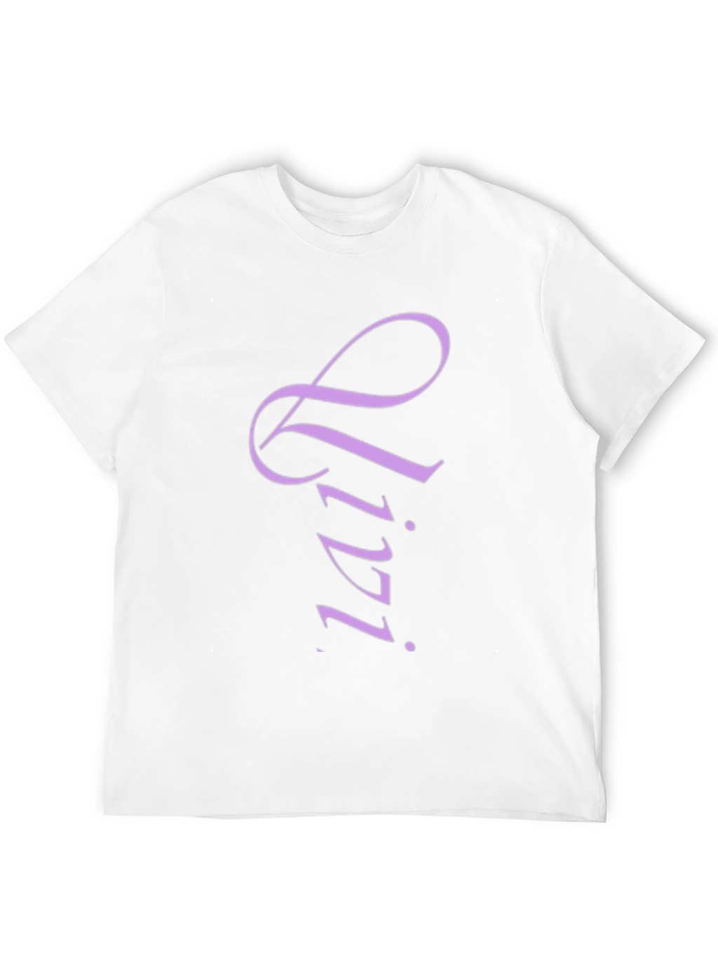Stylish Black T-Shirt with Lilac Lettering