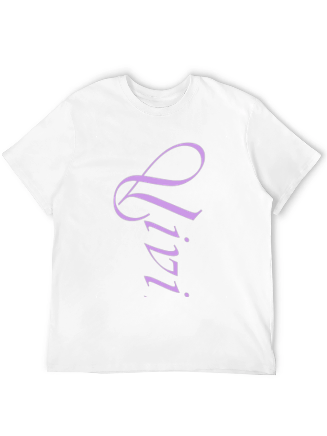 Stylish Black T-Shirt with Lilac Lettering