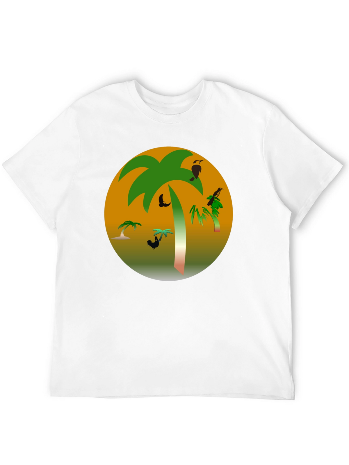 Tropical Palm Tree Graphic Black T-Shirt