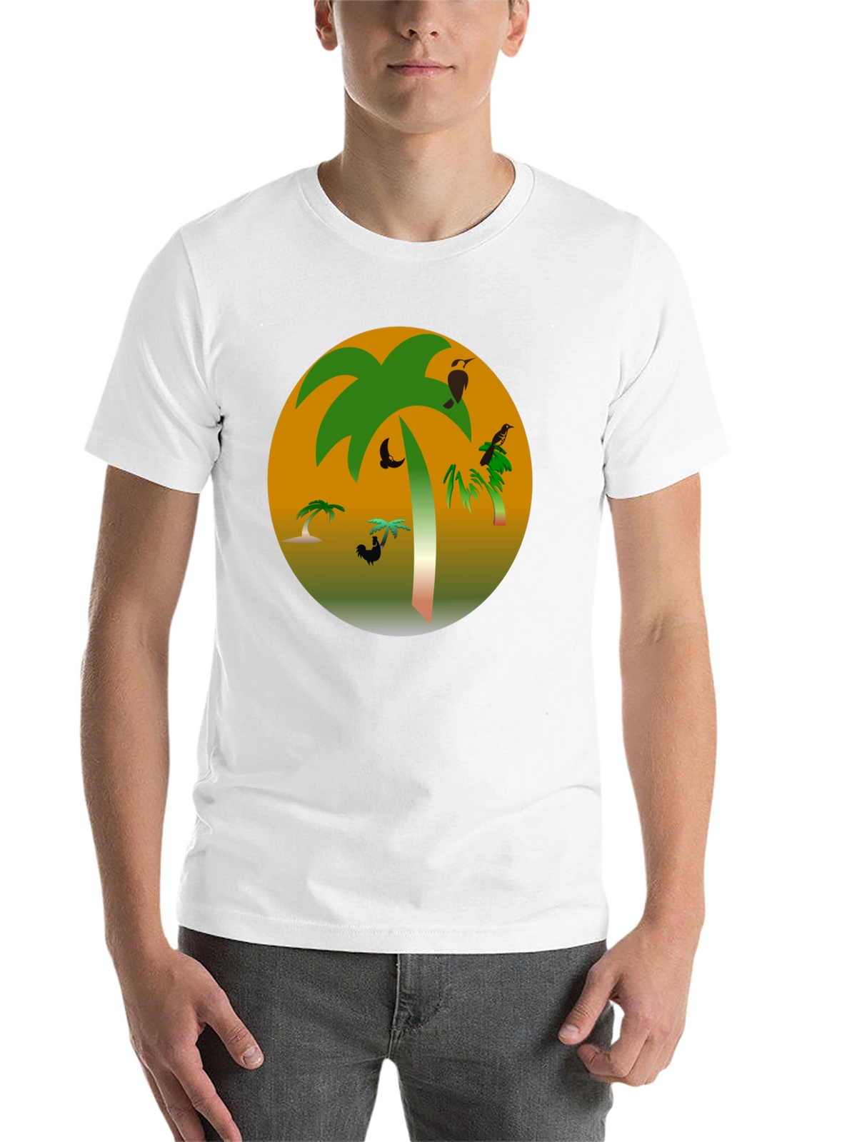 Tropical Palm Tree Graphic Black T-Shirt