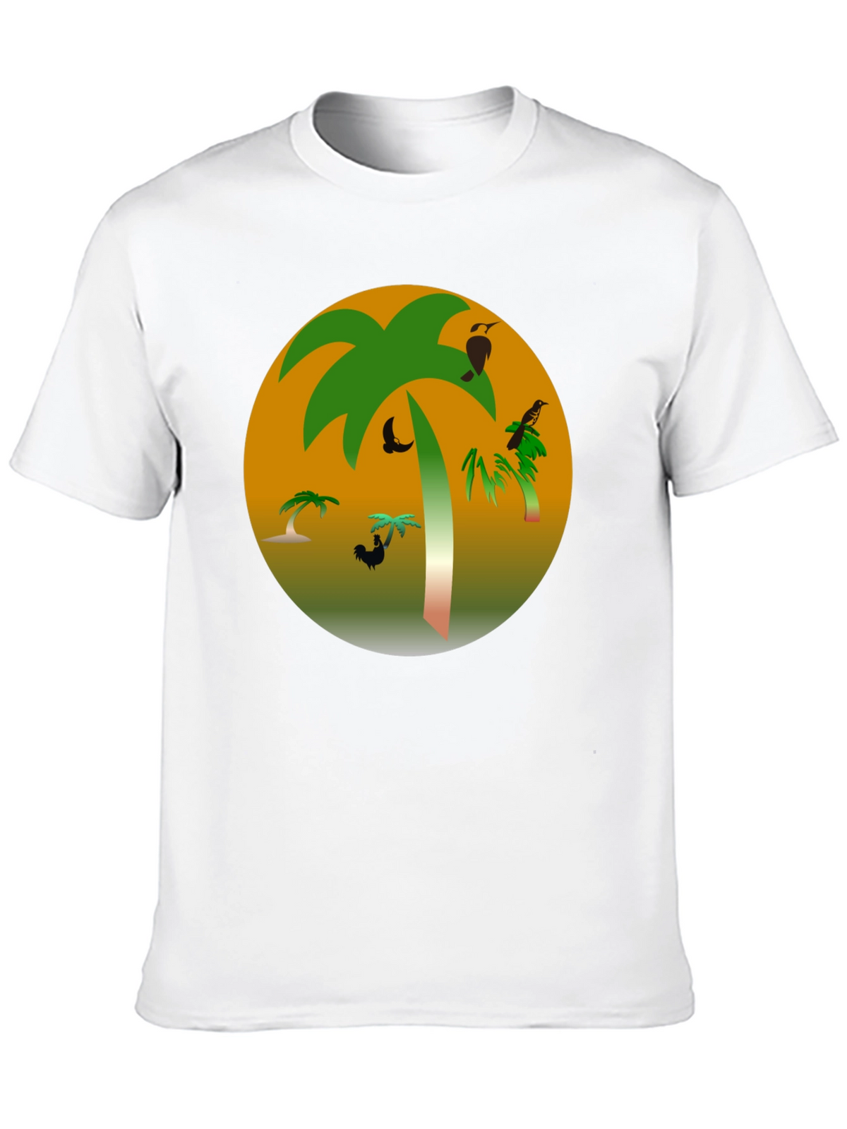 Tropical Palm Tree Graphic Black T-Shirt