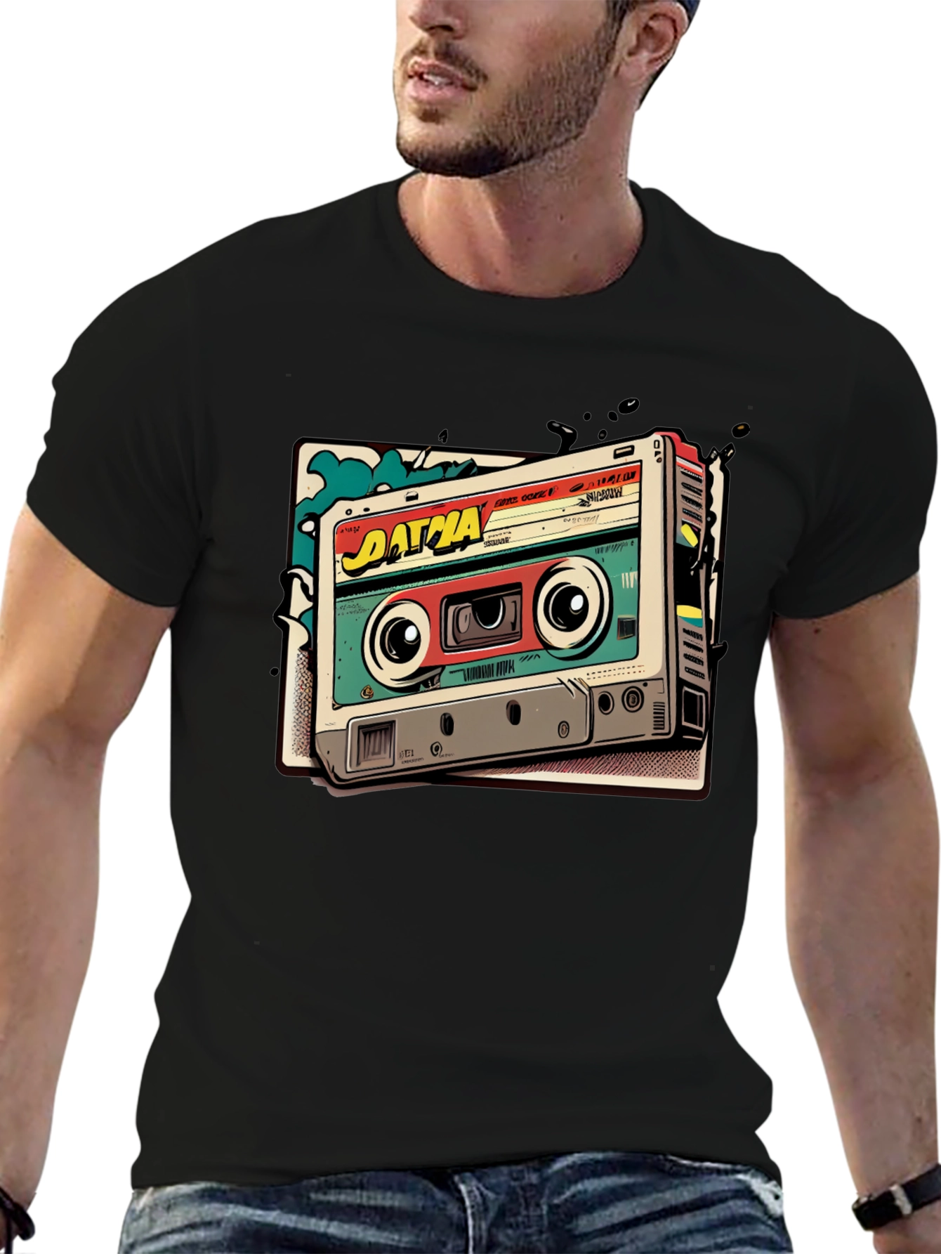 Retro Cassette Graphic Tee - Vintage Style