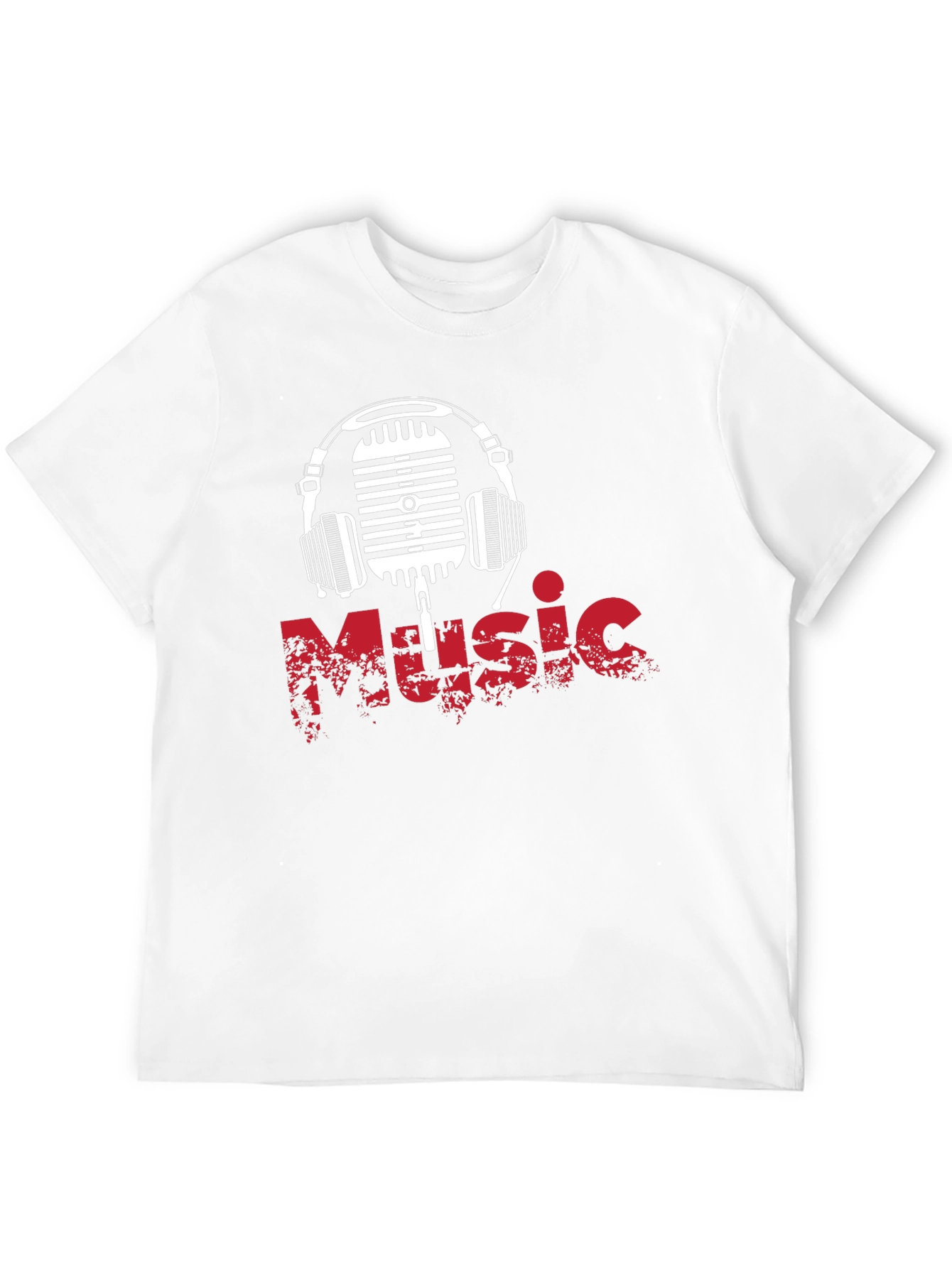 Music Vibes Tee: Retro Mic & Headphones Graphic