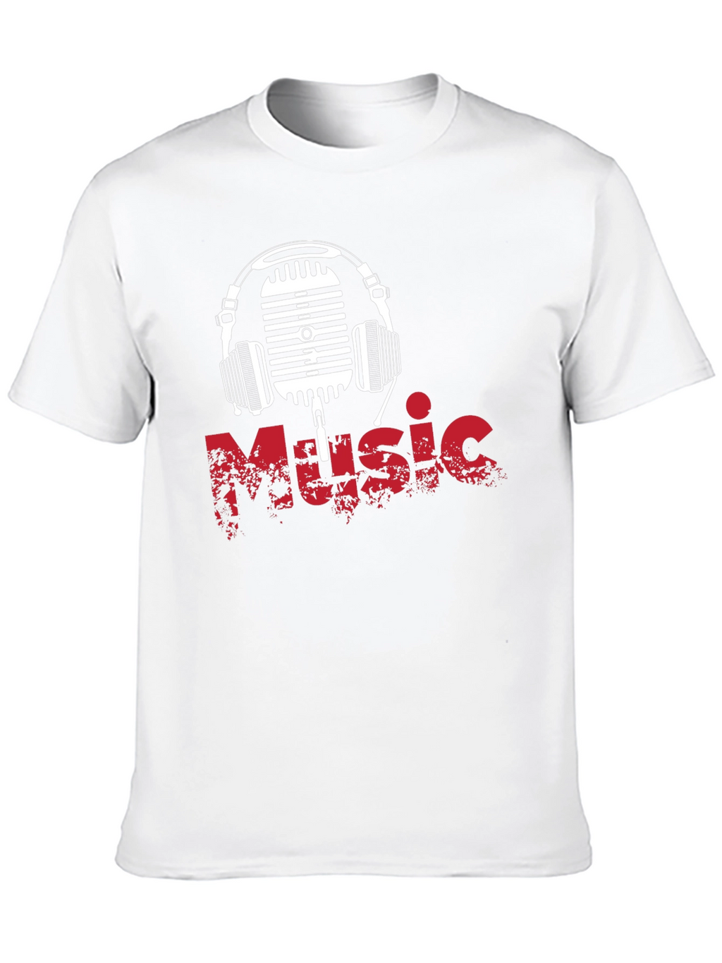 Music Vibes Tee: Retro Mic & Headphones Graphic