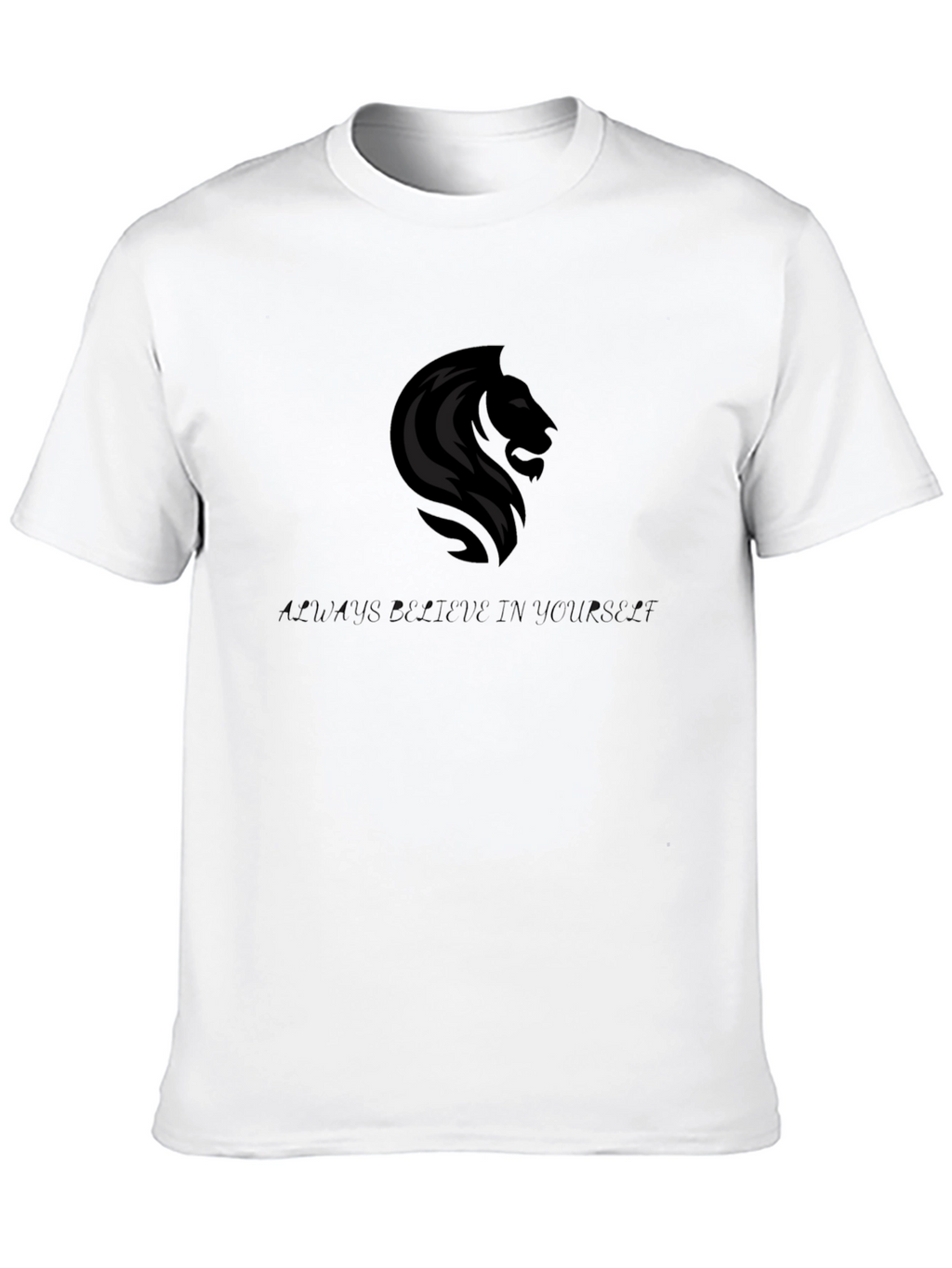 Lion Graphic Black T-Shirt - Believe in Yourself
