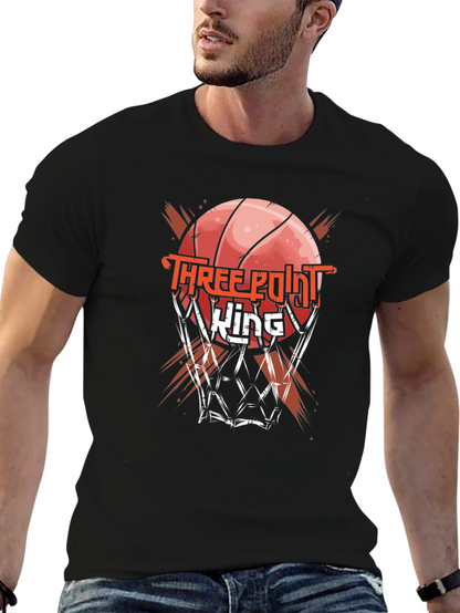 Three Point King Black Graphic T-Shirt