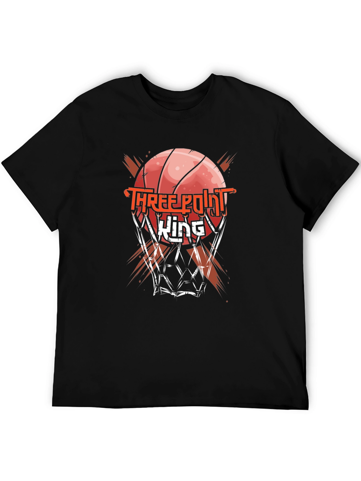 Three Point King Black Graphic T-Shirt