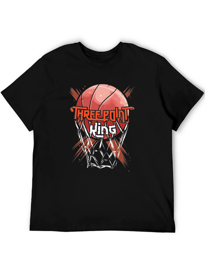 Three Point King Black Graphic T-Shirt
