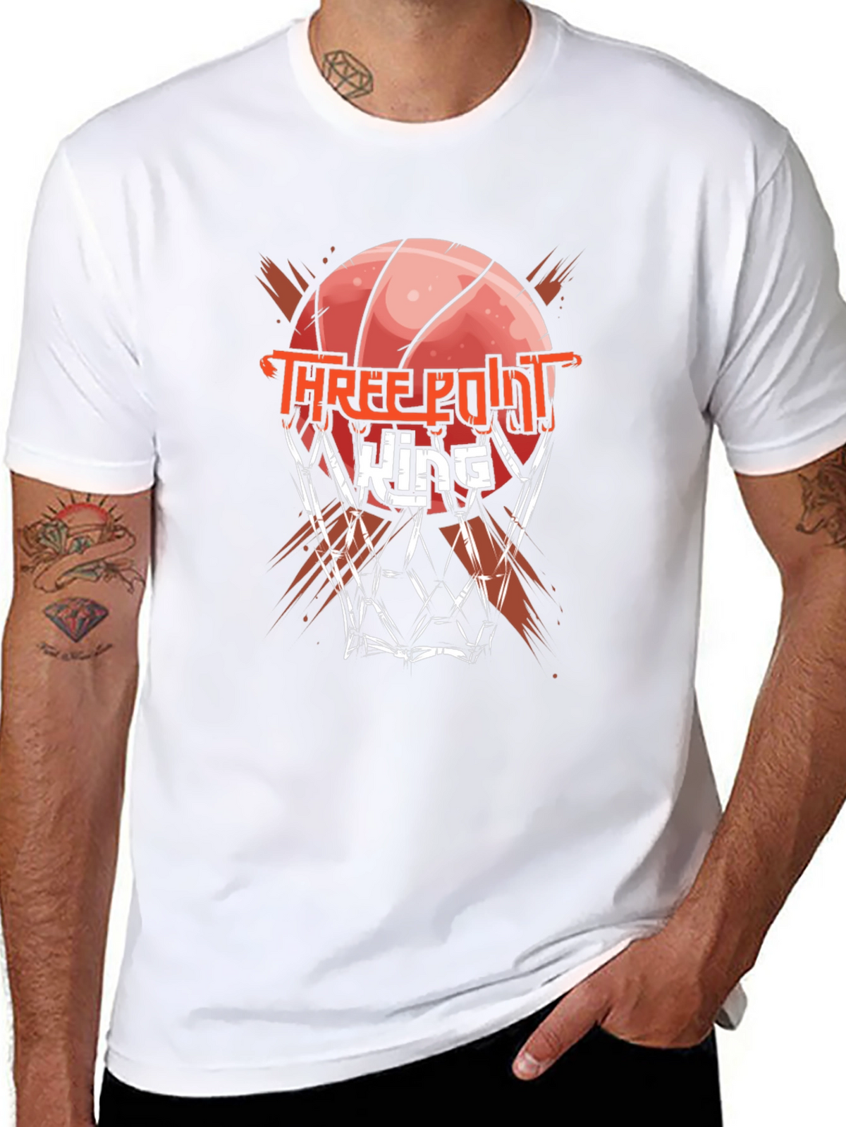 Three Point King Black Graphic T-Shirt