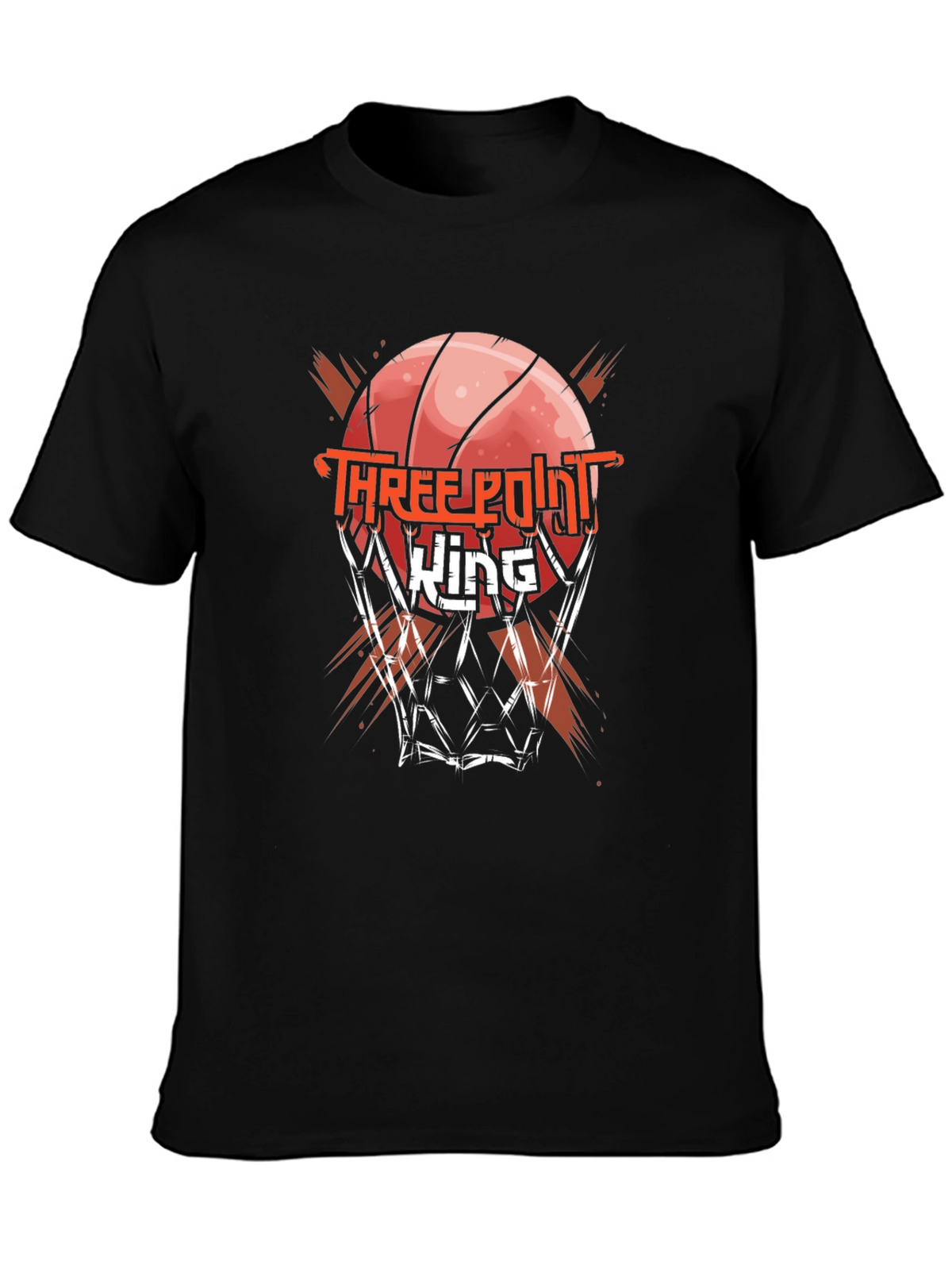 Three Point King Black Graphic T-Shirt