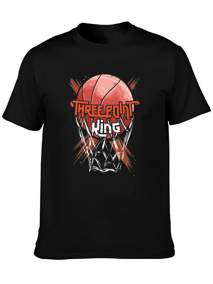 Three Point King Black Graphic T-Shirt