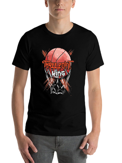 Three Point King Black Graphic T-Shirt