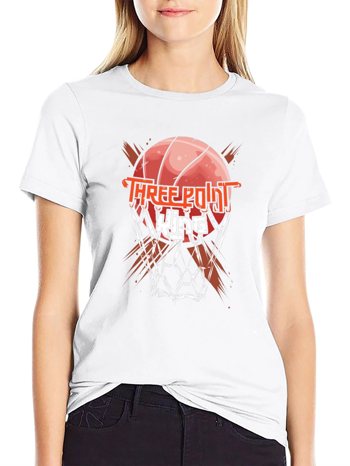 Three Point King Black Graphic T-Shirt