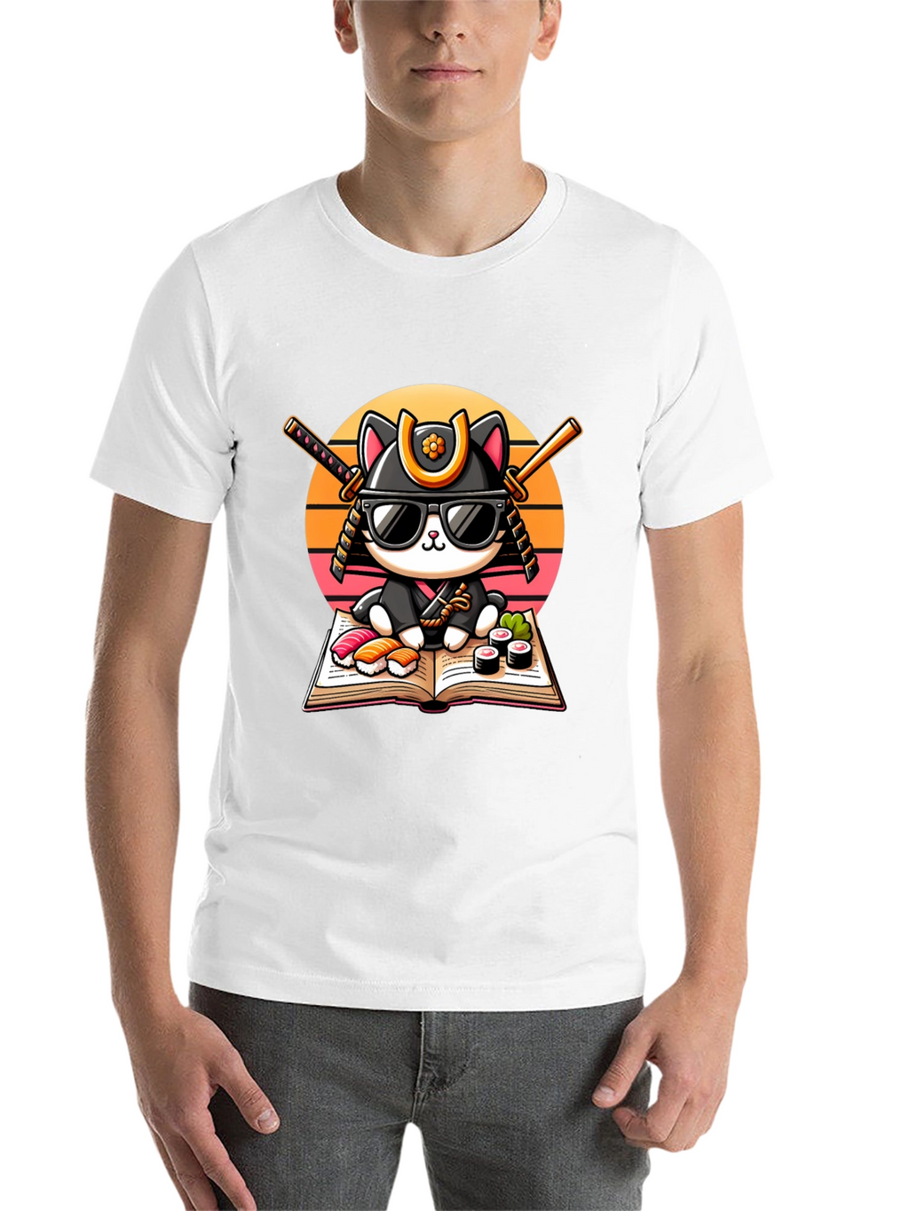 Sushi Cat T-Shirt - Samurai Kitten Tee