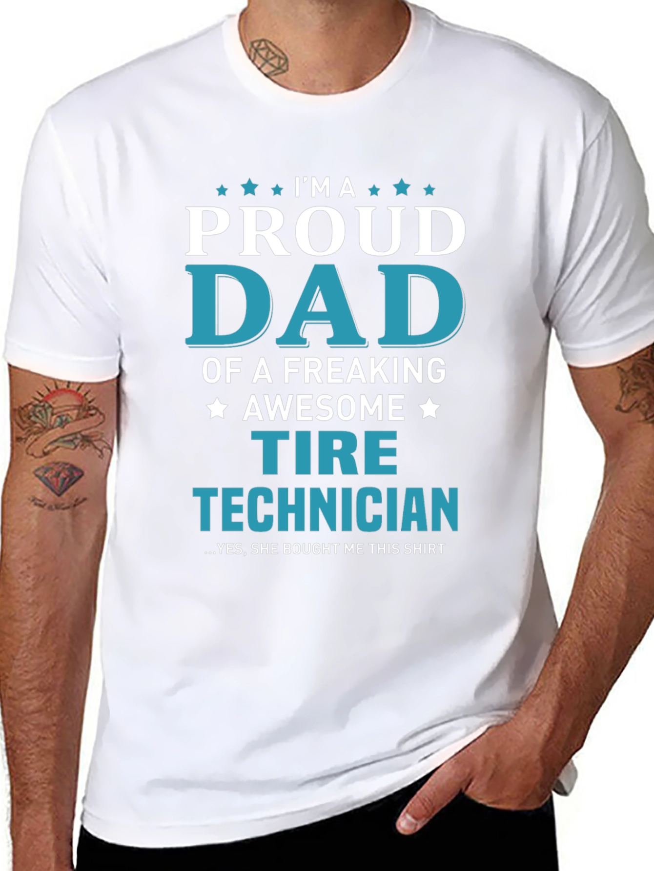 Proud Dad Tire Technician Graphic Tee