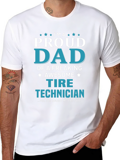 Proud Dad Tire Technician Graphic Tee