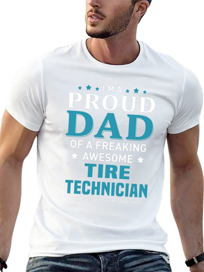Proud Dad Tire Technician Graphic Tee