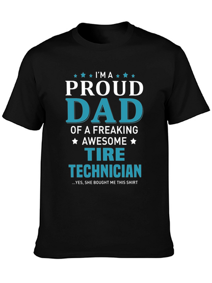 Proud Dad Tire Technician Graphic Tee