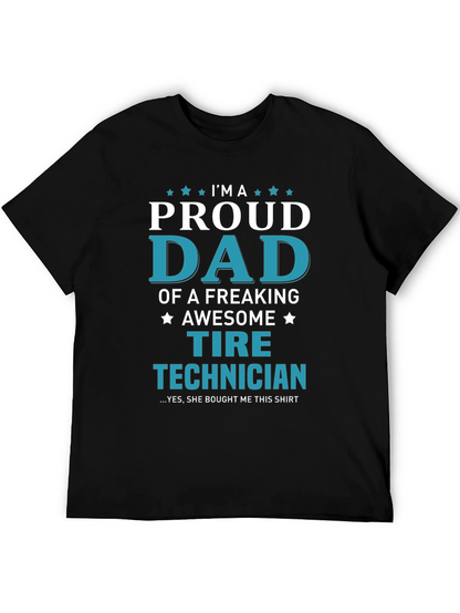 Proud Dad Tire Technician Graphic Tee