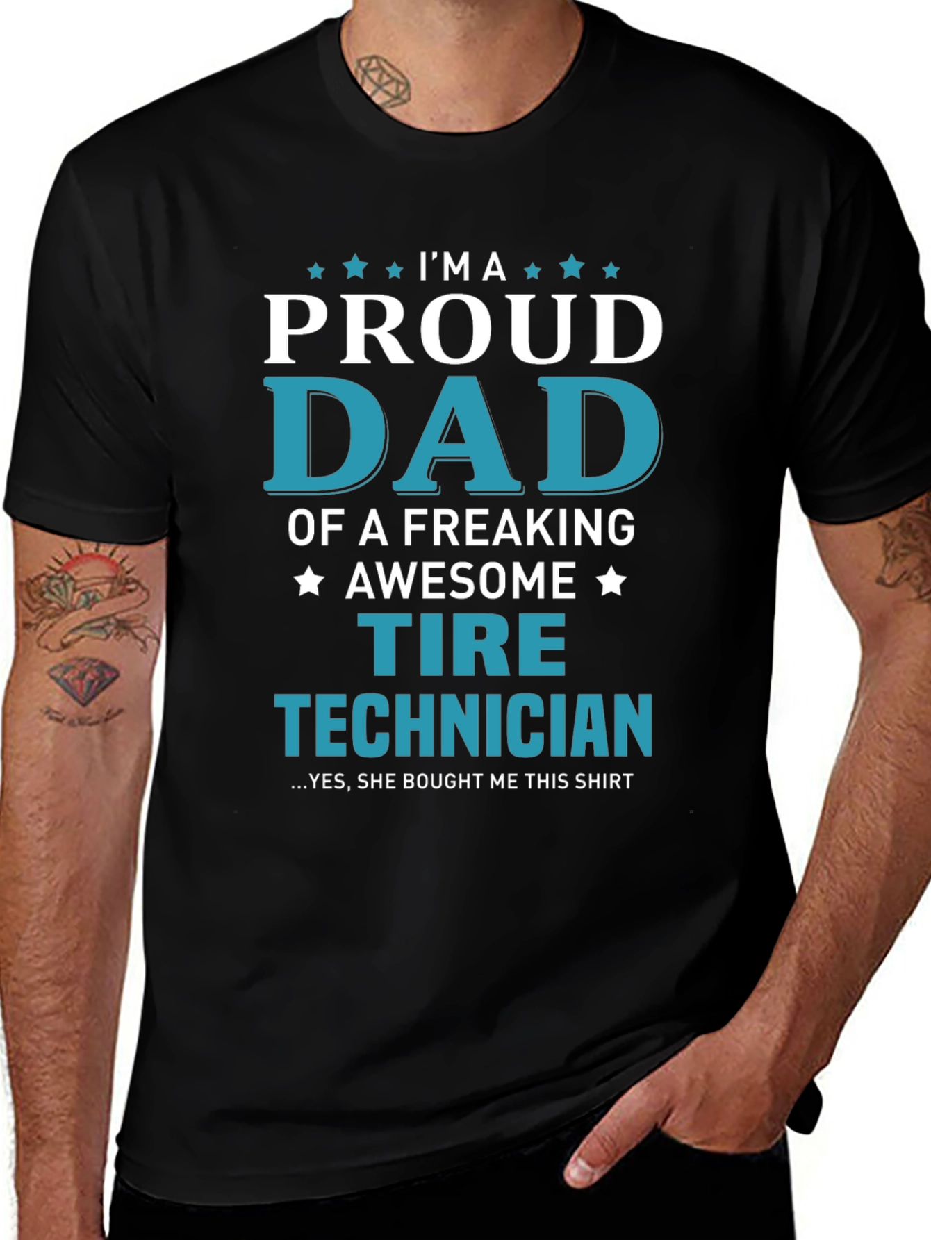 Proud Dad Tire Technician Graphic Tee
