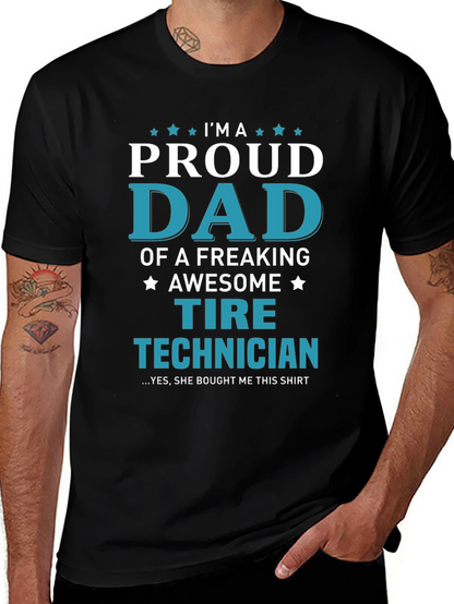 Proud Dad Tire Technician Graphic Tee
