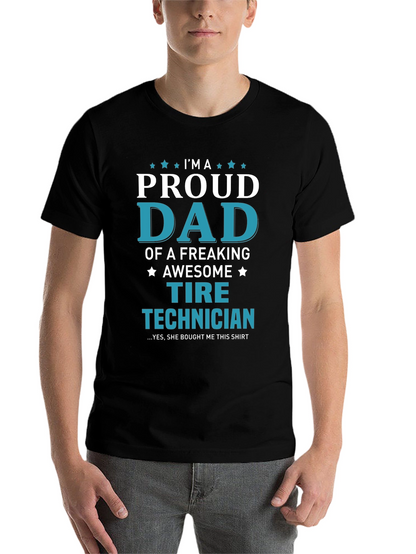 Proud Dad Tire Technician Graphic Tee